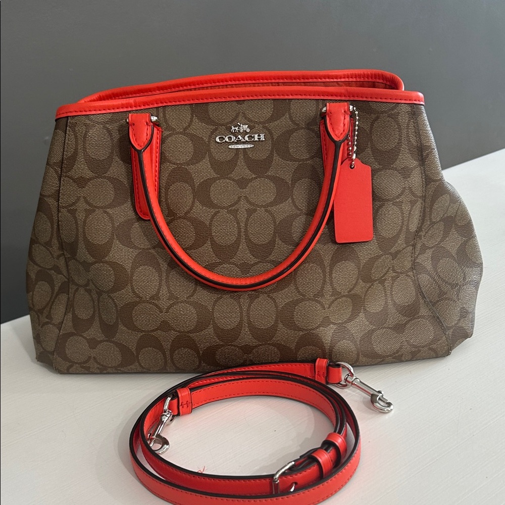 Coach Margot Small Carry-All with Orange Interior